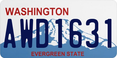 WA license plate AWD1631