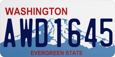 WA license plate AWD1645