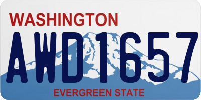 WA license plate AWD1657