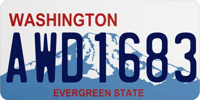 WA license plate AWD1683