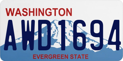 WA license plate AWD1694