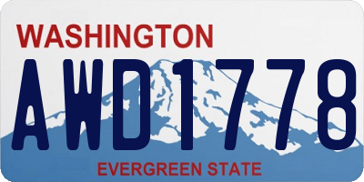 WA license plate AWD1778