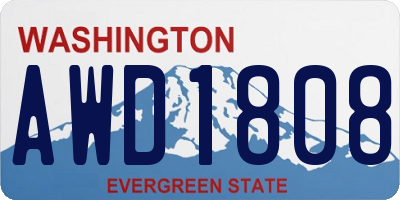 WA license plate AWD1808