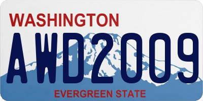 WA license plate AWD2009