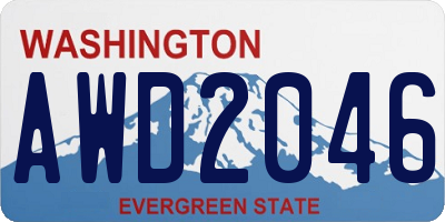 WA license plate AWD2046