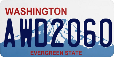 WA license plate AWD2060