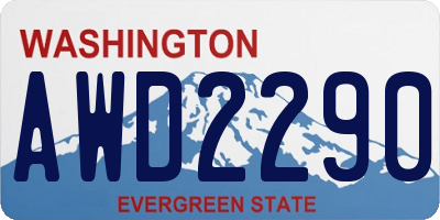 WA license plate AWD2290