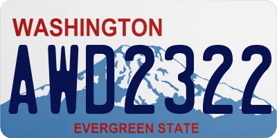 WA license plate AWD2322