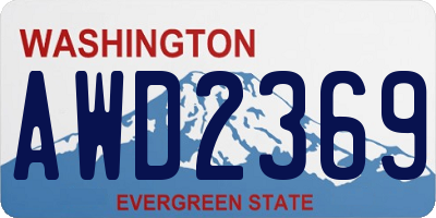 WA license plate AWD2369