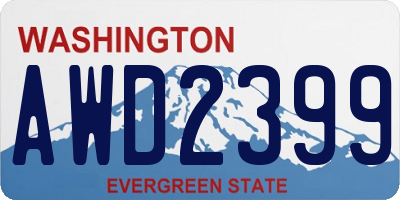 WA license plate AWD2399