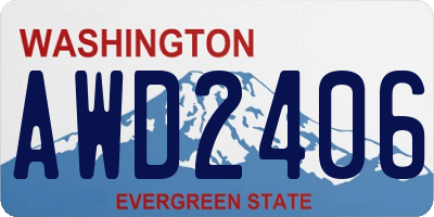 WA license plate AWD2406