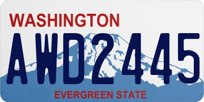 WA license plate AWD2445