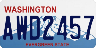 WA license plate AWD2457
