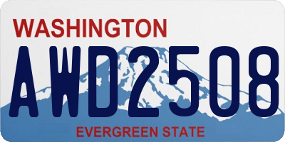 WA license plate AWD2508