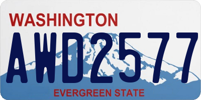 WA license plate AWD2577