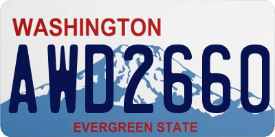 WA license plate AWD2660