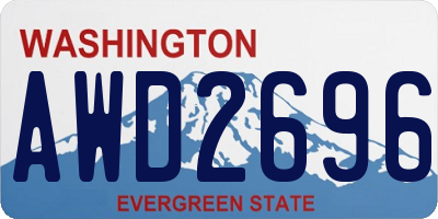 WA license plate AWD2696