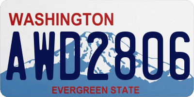 WA license plate AWD2806