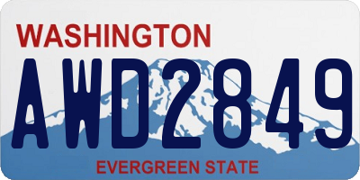 WA license plate AWD2849