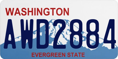 WA license plate AWD2884