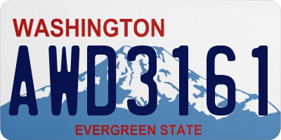WA license plate AWD3161
