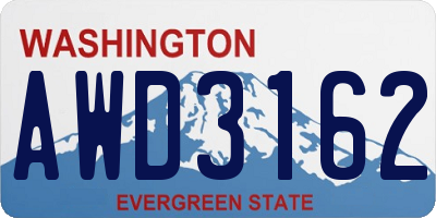 WA license plate AWD3162