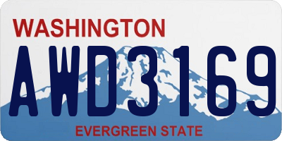 WA license plate AWD3169
