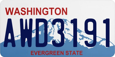 WA license plate AWD3191
