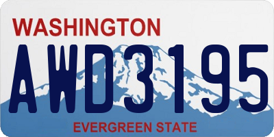 WA license plate AWD3195