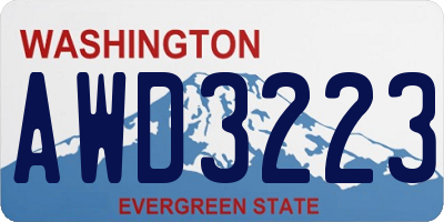 WA license plate AWD3223