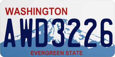 WA license plate AWD3226