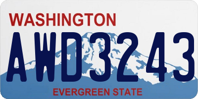 WA license plate AWD3243