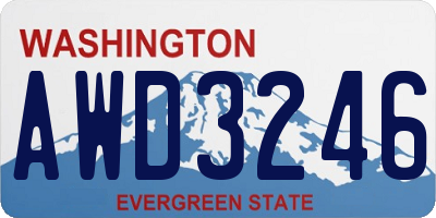 WA license plate AWD3246