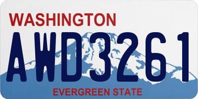 WA license plate AWD3261