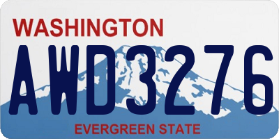 WA license plate AWD3276