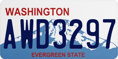 WA license plate AWD3297