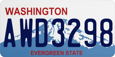 WA license plate AWD3298