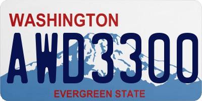 WA license plate AWD3300