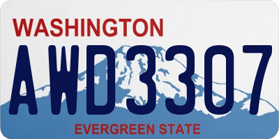 WA license plate AWD3307
