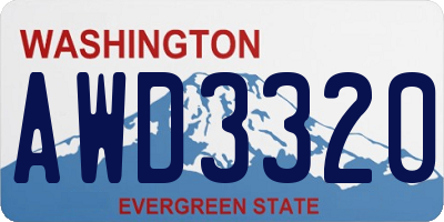 WA license plate AWD3320