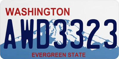 WA license plate AWD3323
