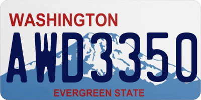 WA license plate AWD3350