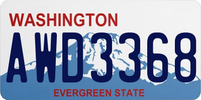 WA license plate AWD3368