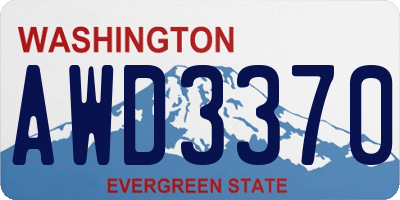 WA license plate AWD3370