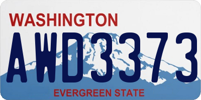 WA license plate AWD3373