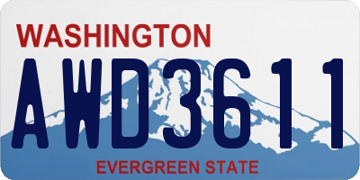 WA license plate AWD3611