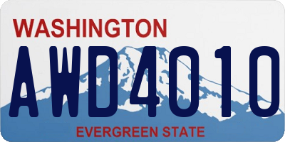 WA license plate AWD4010