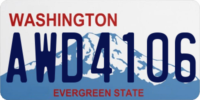 WA license plate AWD4106