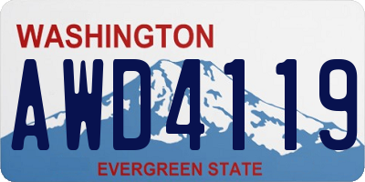 WA license plate AWD4119