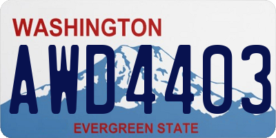 WA license plate AWD4403